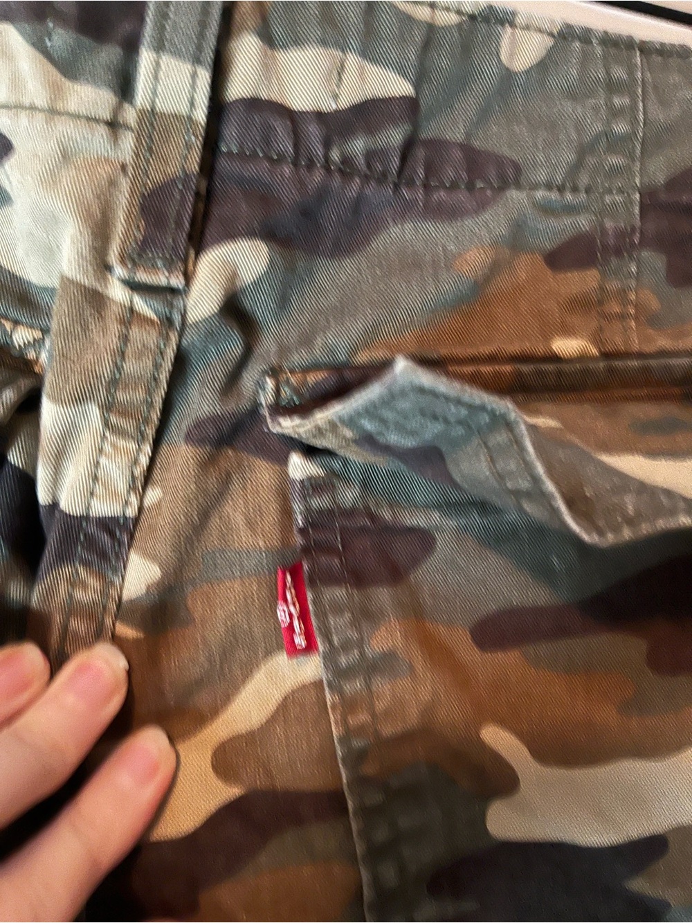 Levi's Men's Camo Cargo Pants - Green, Brown, Tan - Picture 9 of 10